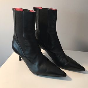 Judith Leiber black leather boots